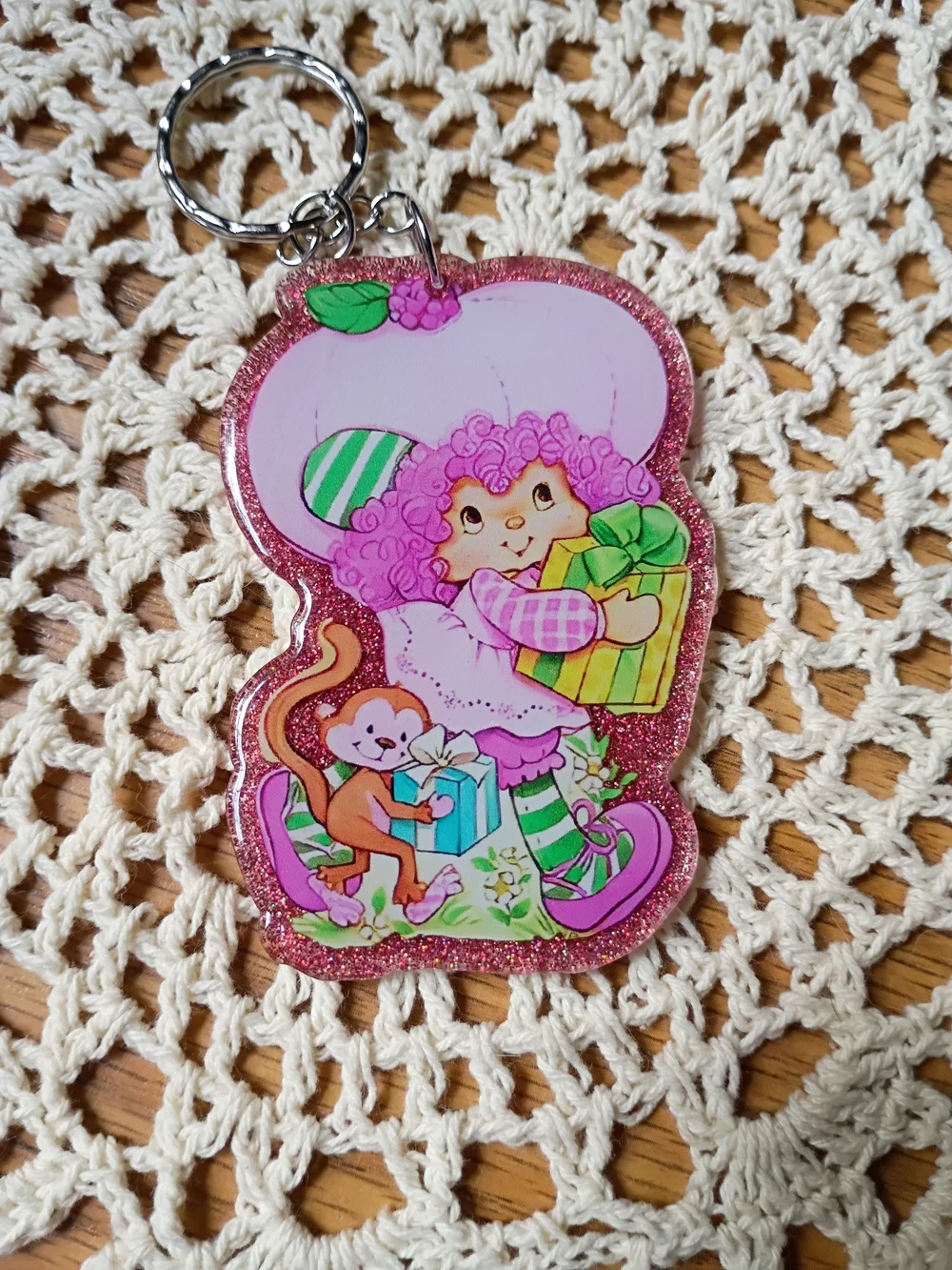 Raspberry Tart, Strawberry Shortcake Keychain, Backpack, Purse Charm